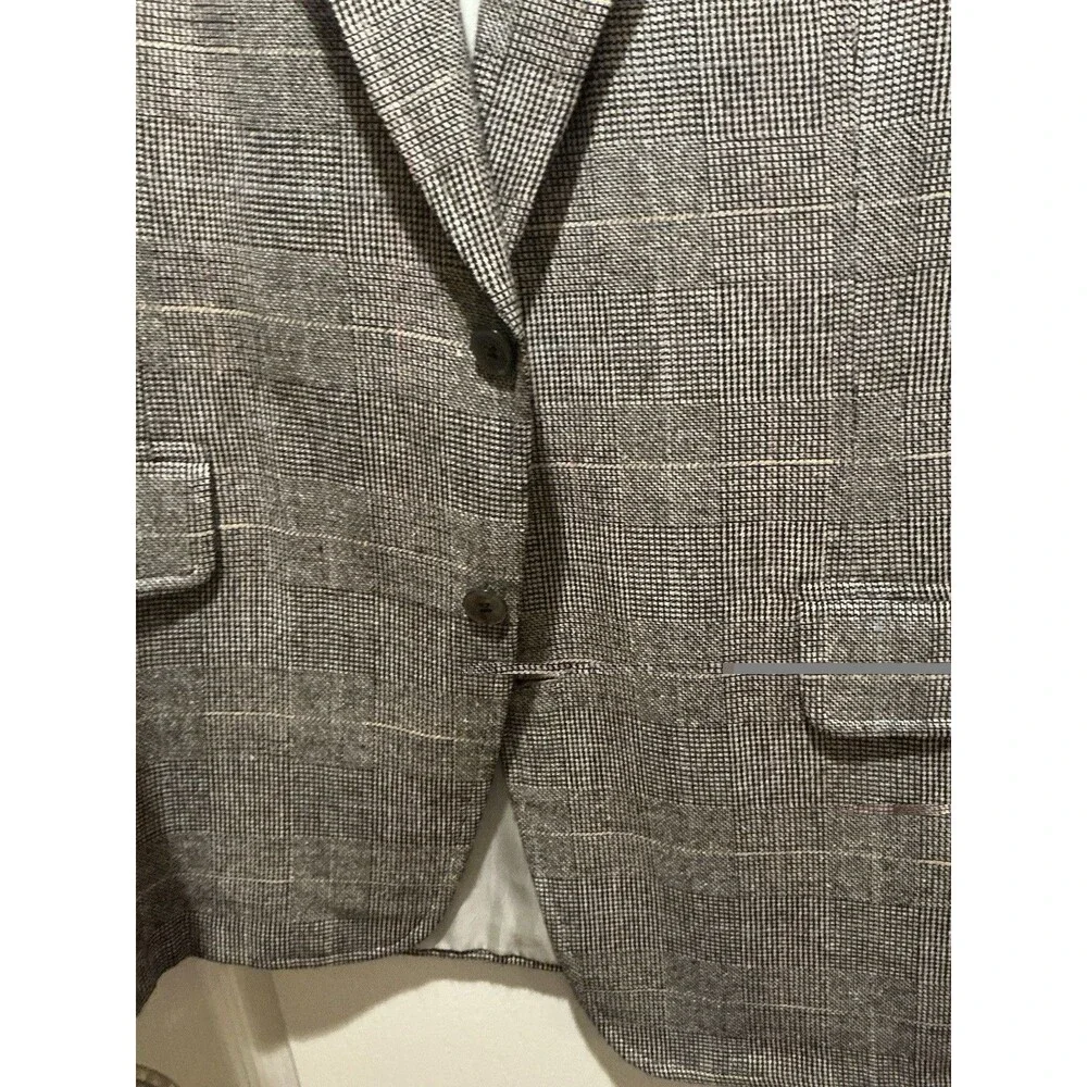 Vintage Oakloom Clothes Glen Plaid Sport Coat Blazer Sz 45 USA Union Made Currin